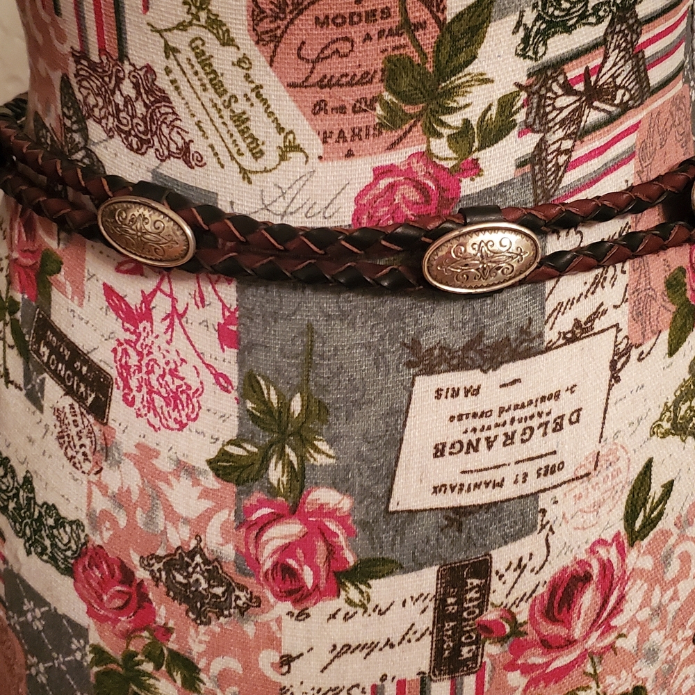 Brighton Leather Brown Cowgirl Belt with Silver Buckle and Conchos - Picture 6 of 9
